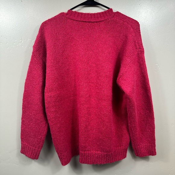 NWT J. Crew Button-shoulder crewneck sweater Size Small - Raspberry Red - Picture 3 of 6